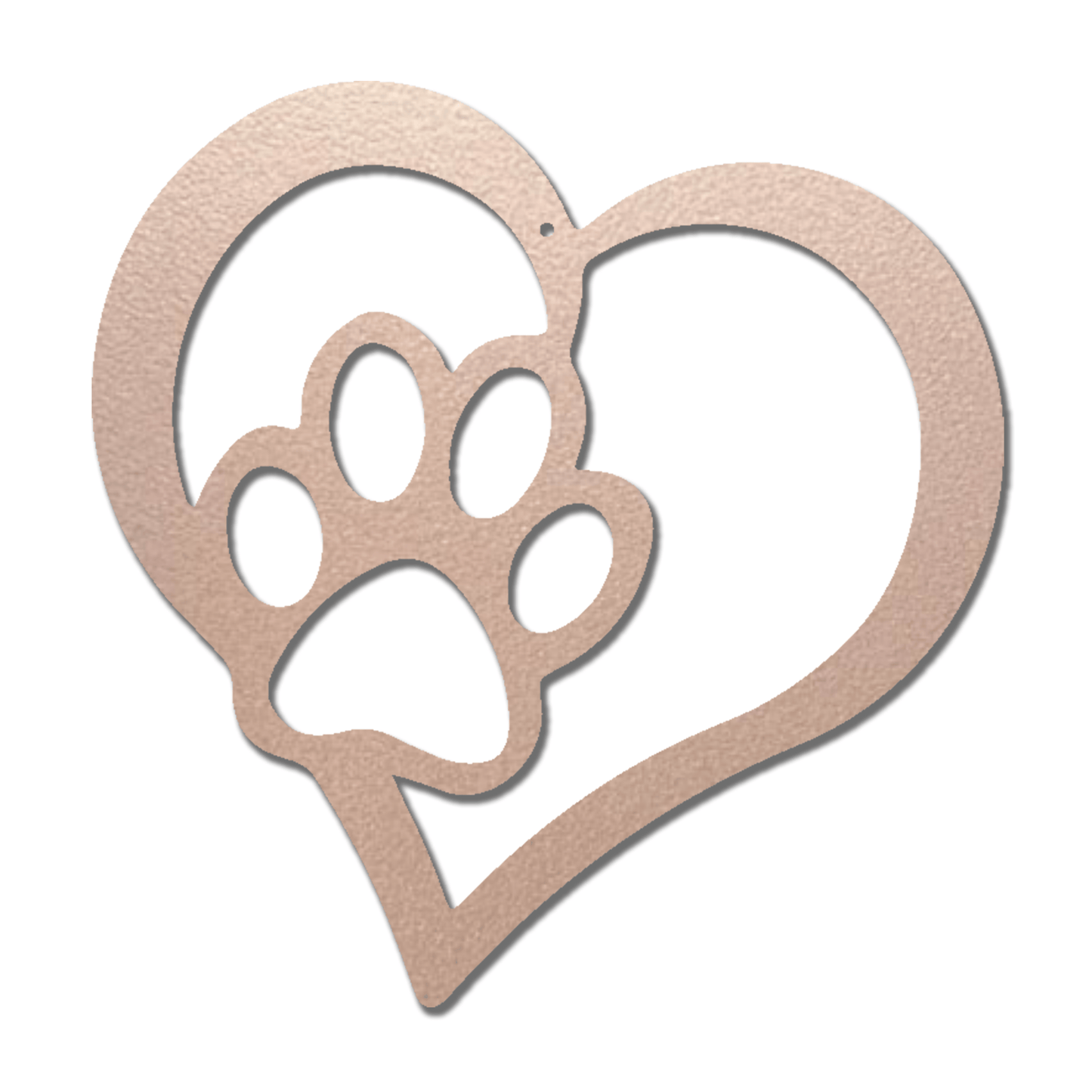 Puppy Love Metal Wall Art – Dog Paw Heart Metal Sign – Pet Lover Decor
