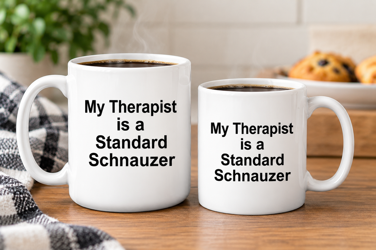 Standard Schnauzer Dog Owner Lover Funny Gift Therapist White Ceramic Coffee Mug