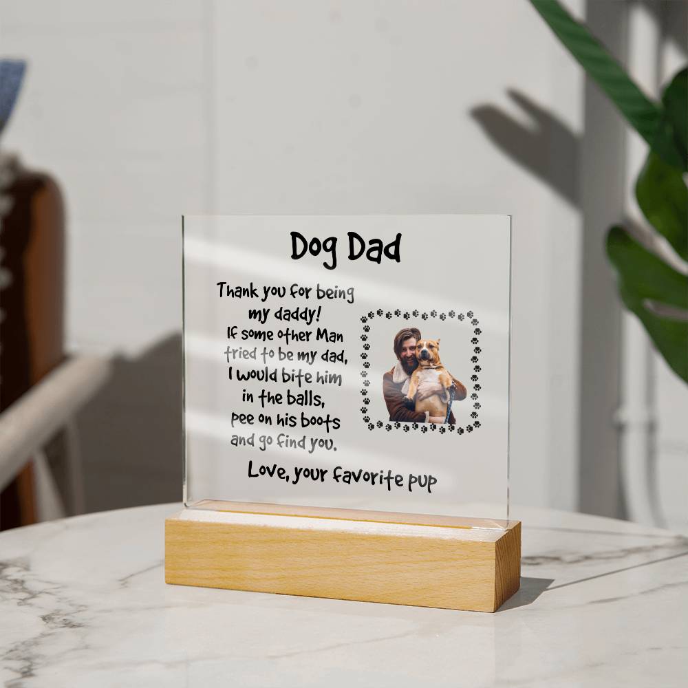 Funny Dog Dad Personalized Photo Upload Acrylic Plaque