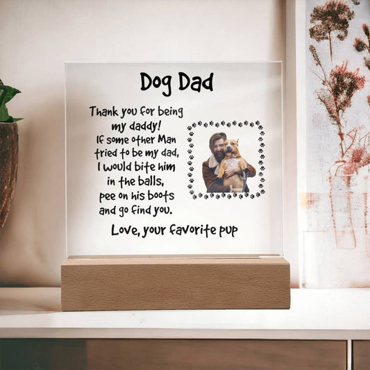 Funny Dog Dad Personalized Photo Upload Acrylic Plaque