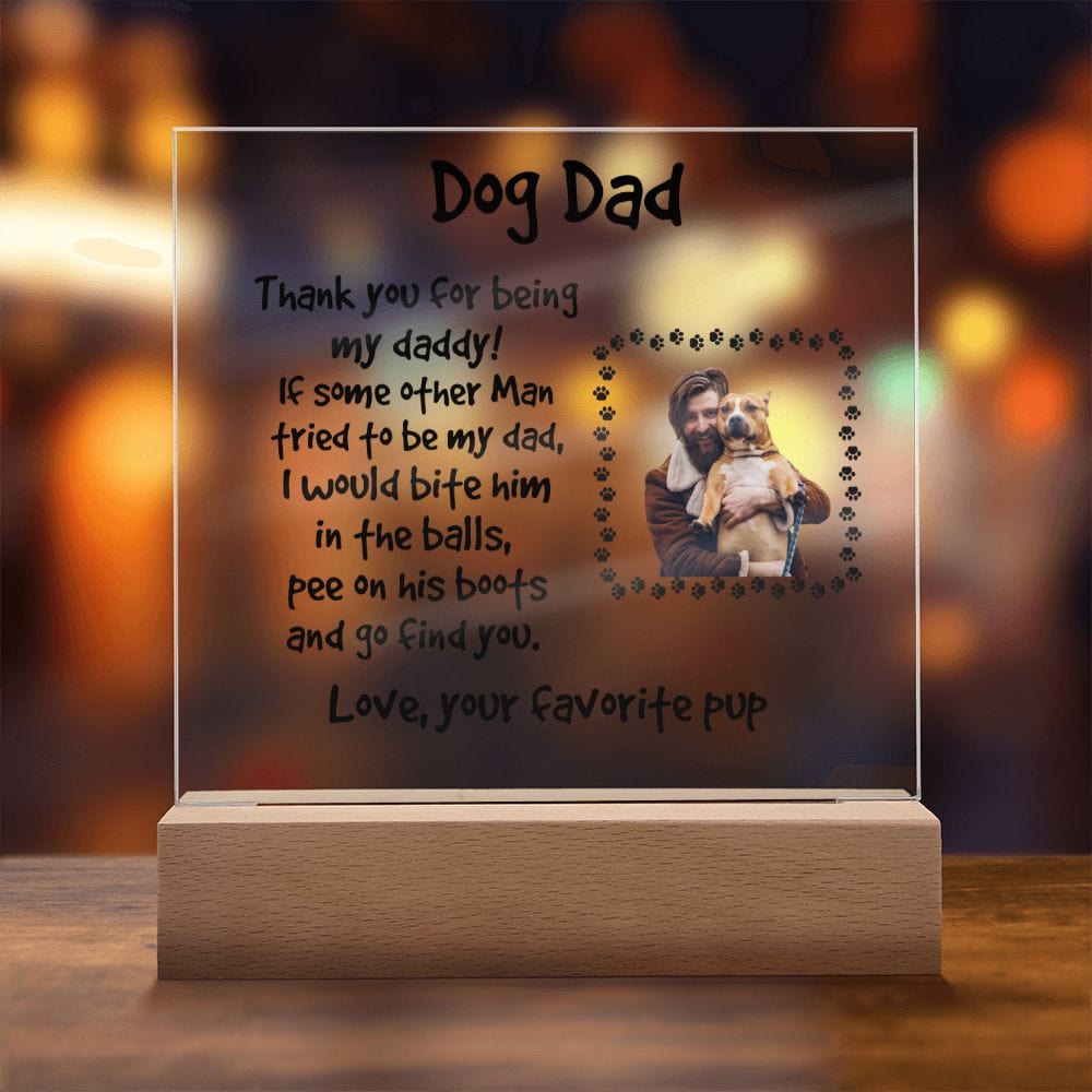 Funny Dog Dad Personalized Photo Upload Acrylic Plaque