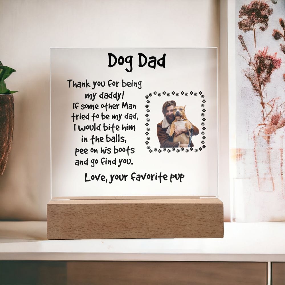 Funny Dog Dad Personalized Photo Upload Acrylic Plaque