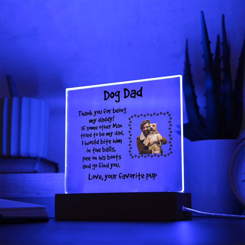 Funny Dog Dad Personalized Photo Upload Acrylic Plaque