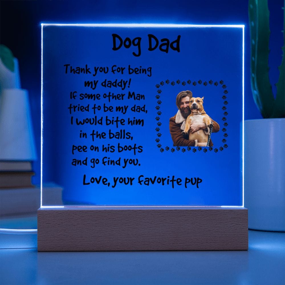 Funny Dog Dad Personalized Photo Upload Acrylic Plaque