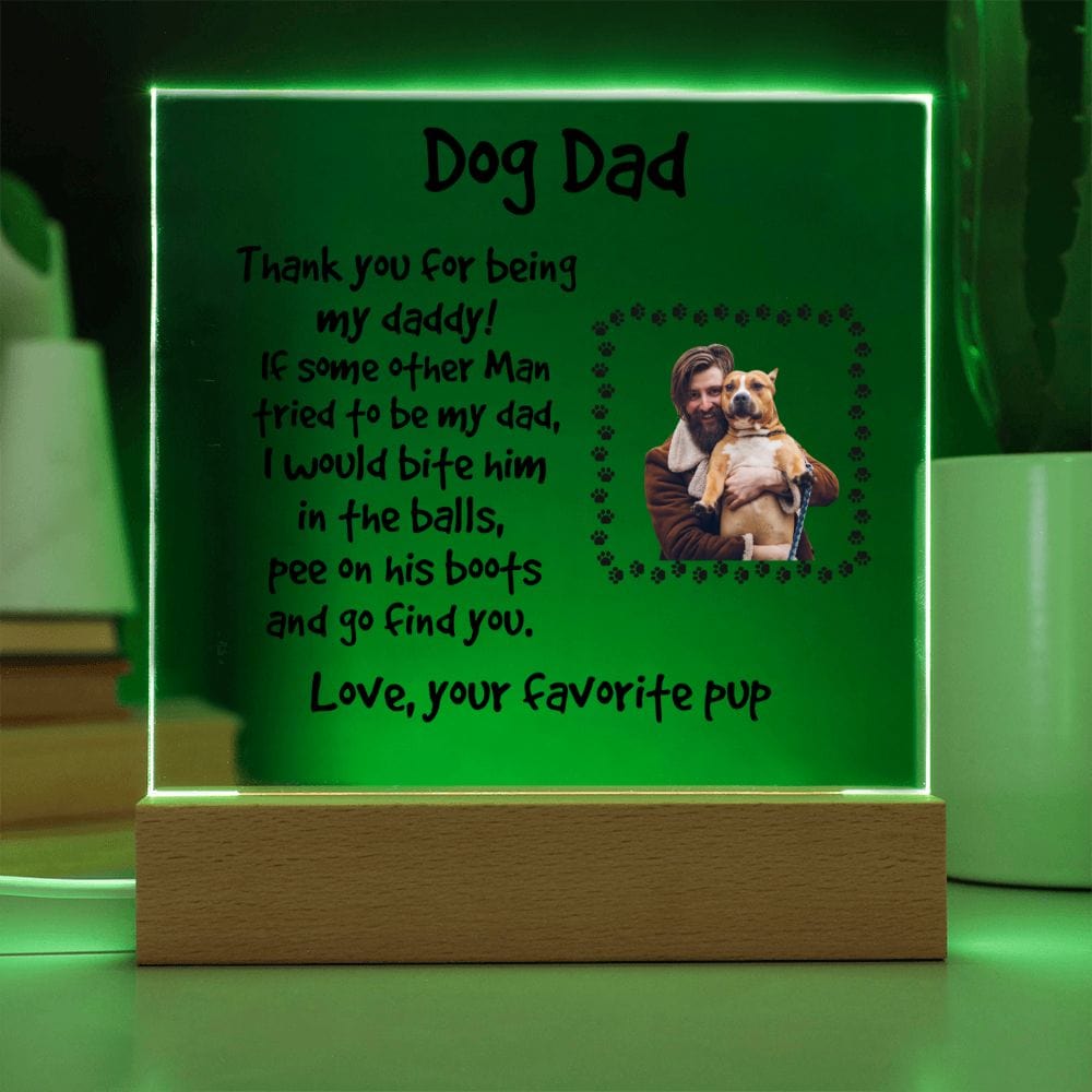 Funny Dog Dad Personalized Photo Upload Acrylic Plaque