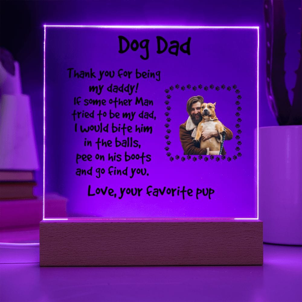 Funny Dog Dad Personalized Photo Upload Acrylic Plaque