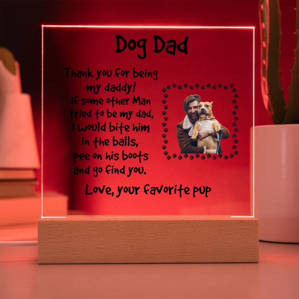 Funny Dog Dad Personalized Photo Upload Acrylic Plaque