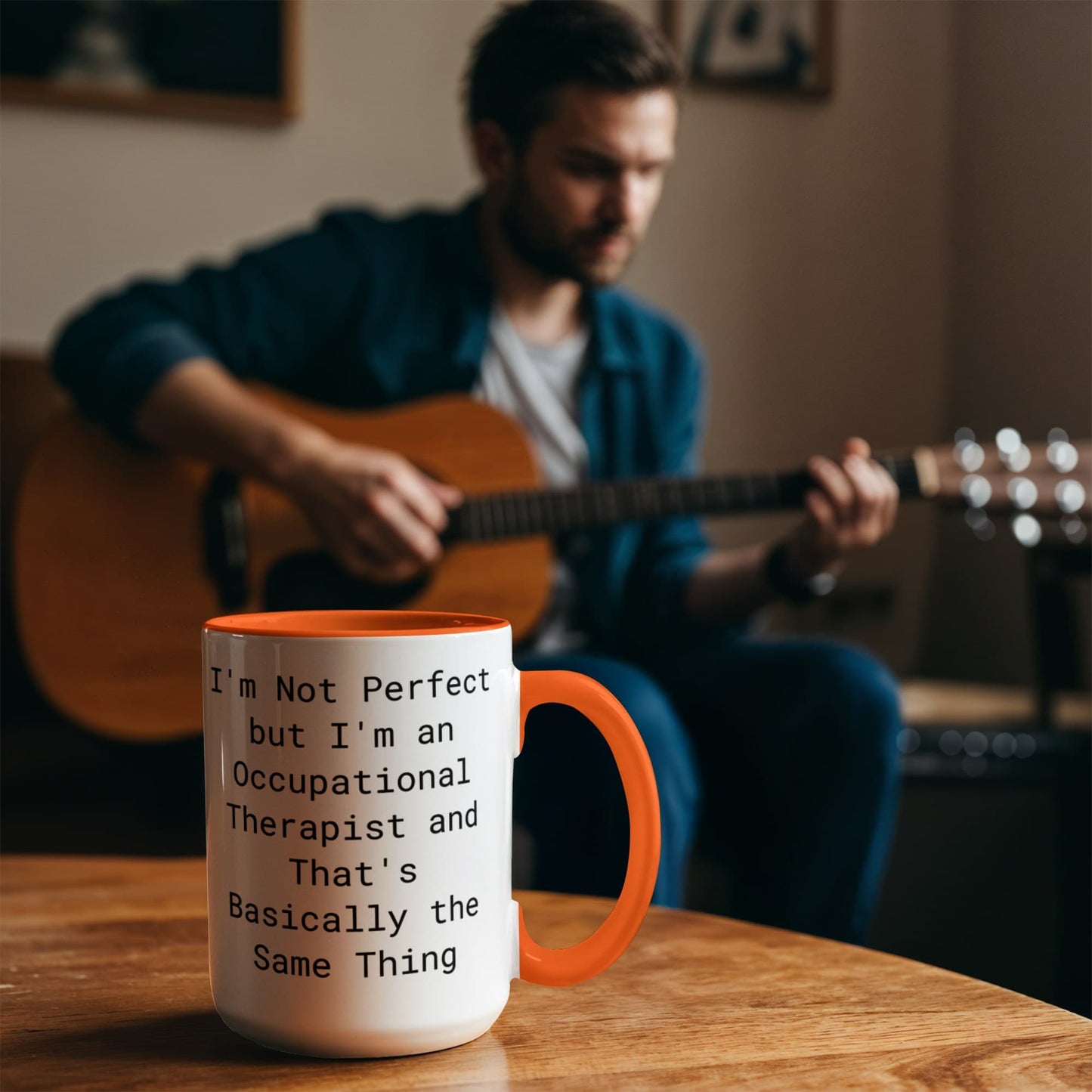 Occupational Therapist Funny Two Tone Coffee Mug – “I'm Not Perfect But I'm an Occupational Therapist” – OT Appreciation Gift Mug