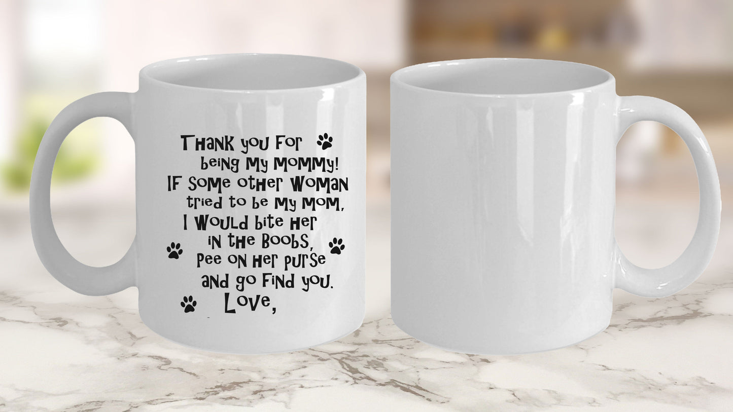 Personalized Dog Mommy Funny Ceramic Mug with Custom Photo Upload