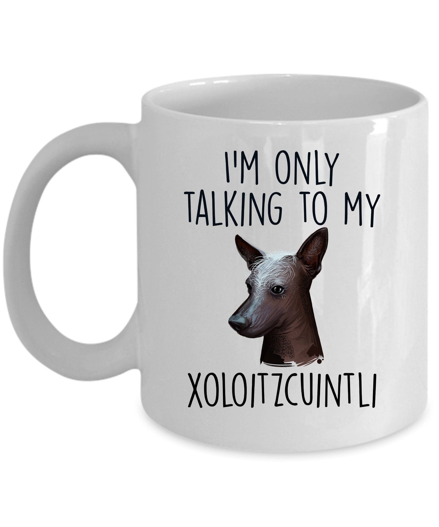Funny Dog Coffee Mug - I'm Only Talking to my Xoloitzcuintli