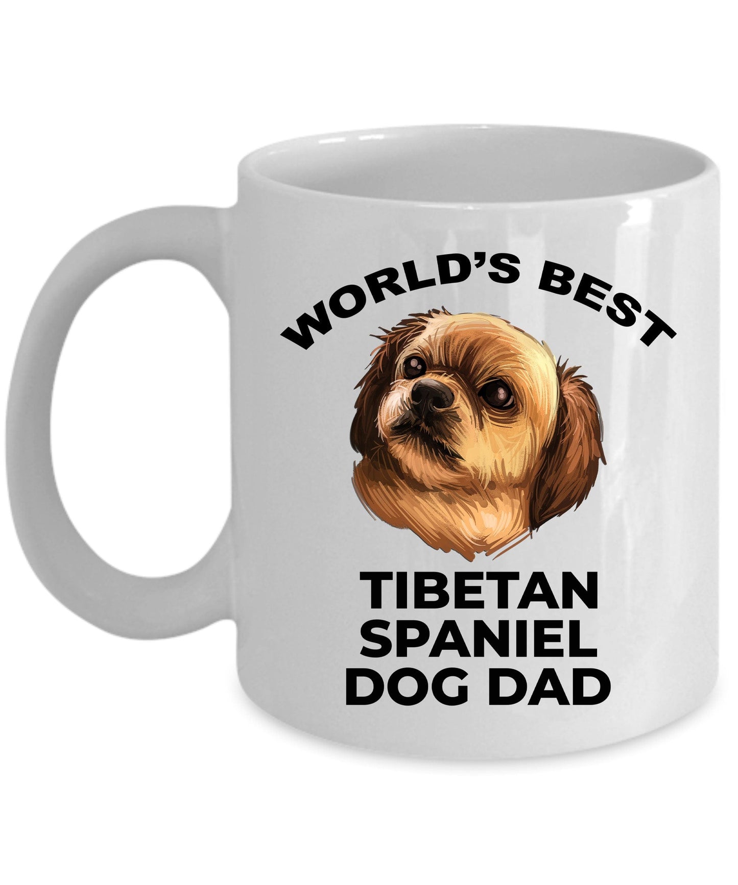 Tibetan Spaniel Best Dog Dad Custom Photo Coffee Mug