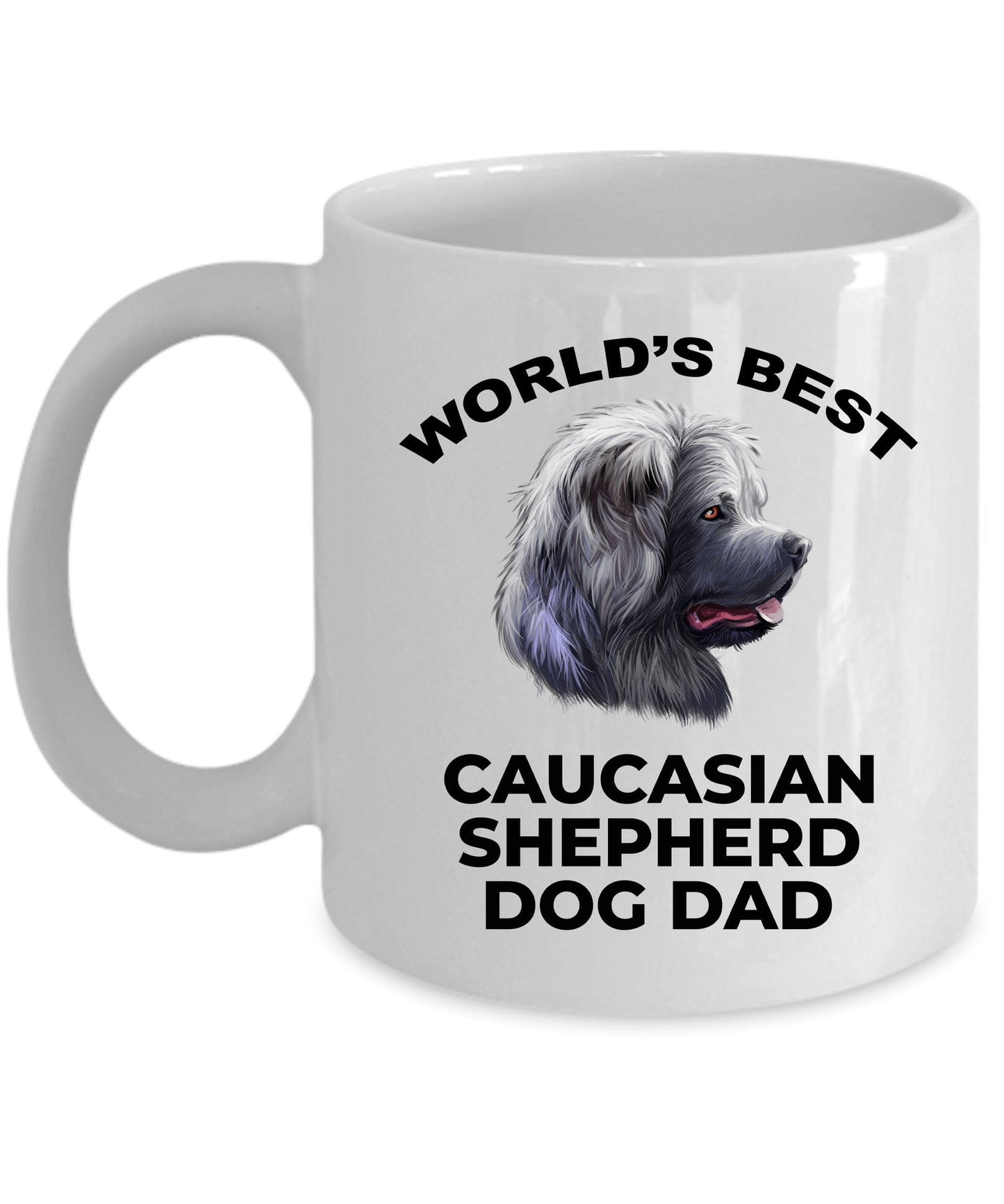 Caucasian Shepherd Best Dog Dad Custom Photo Coffee Mug