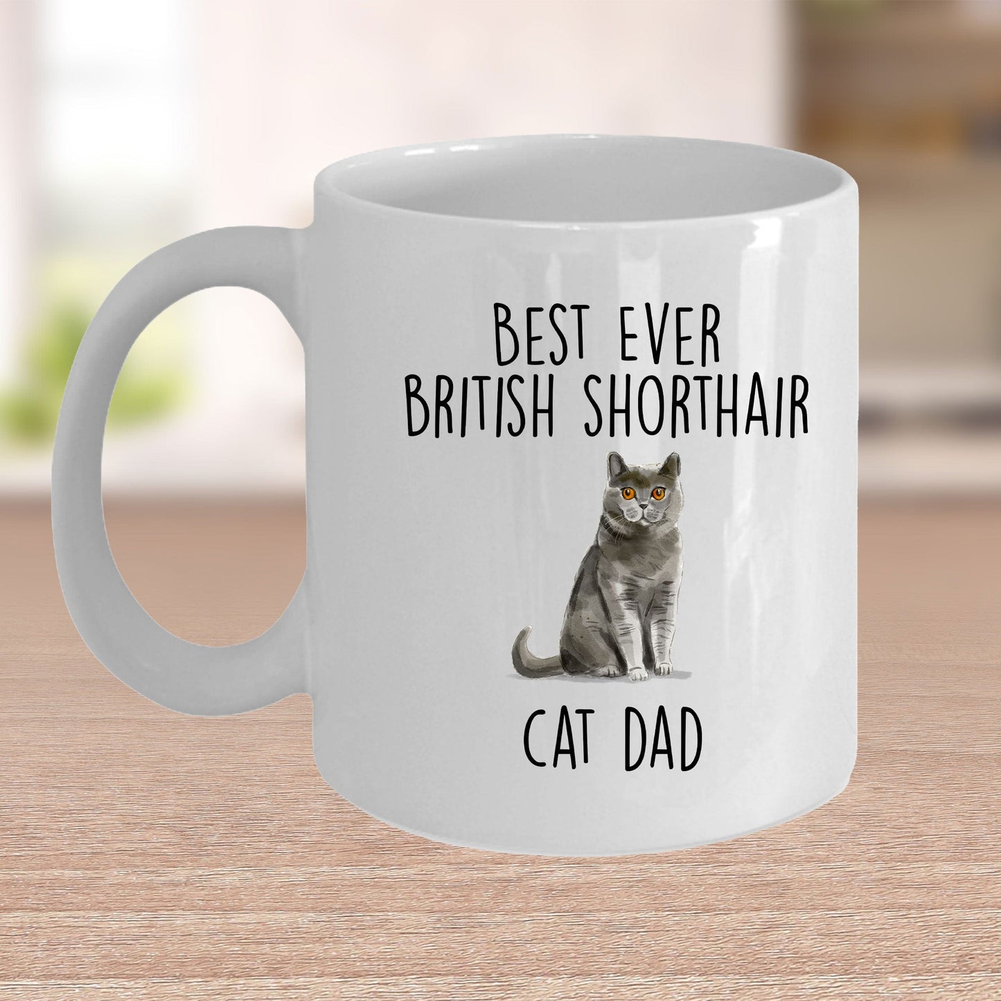 British Shorthair Cat Dad Ceramic Coffee Mug