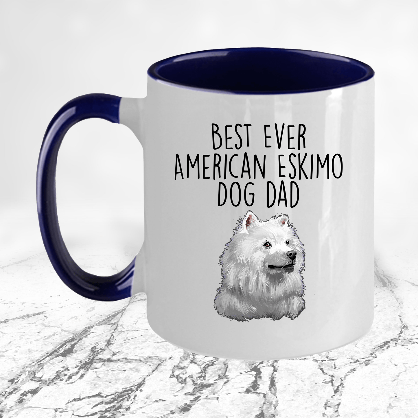 Best Ever American Eskimo Dog Dad Ceramic Coffee Mug