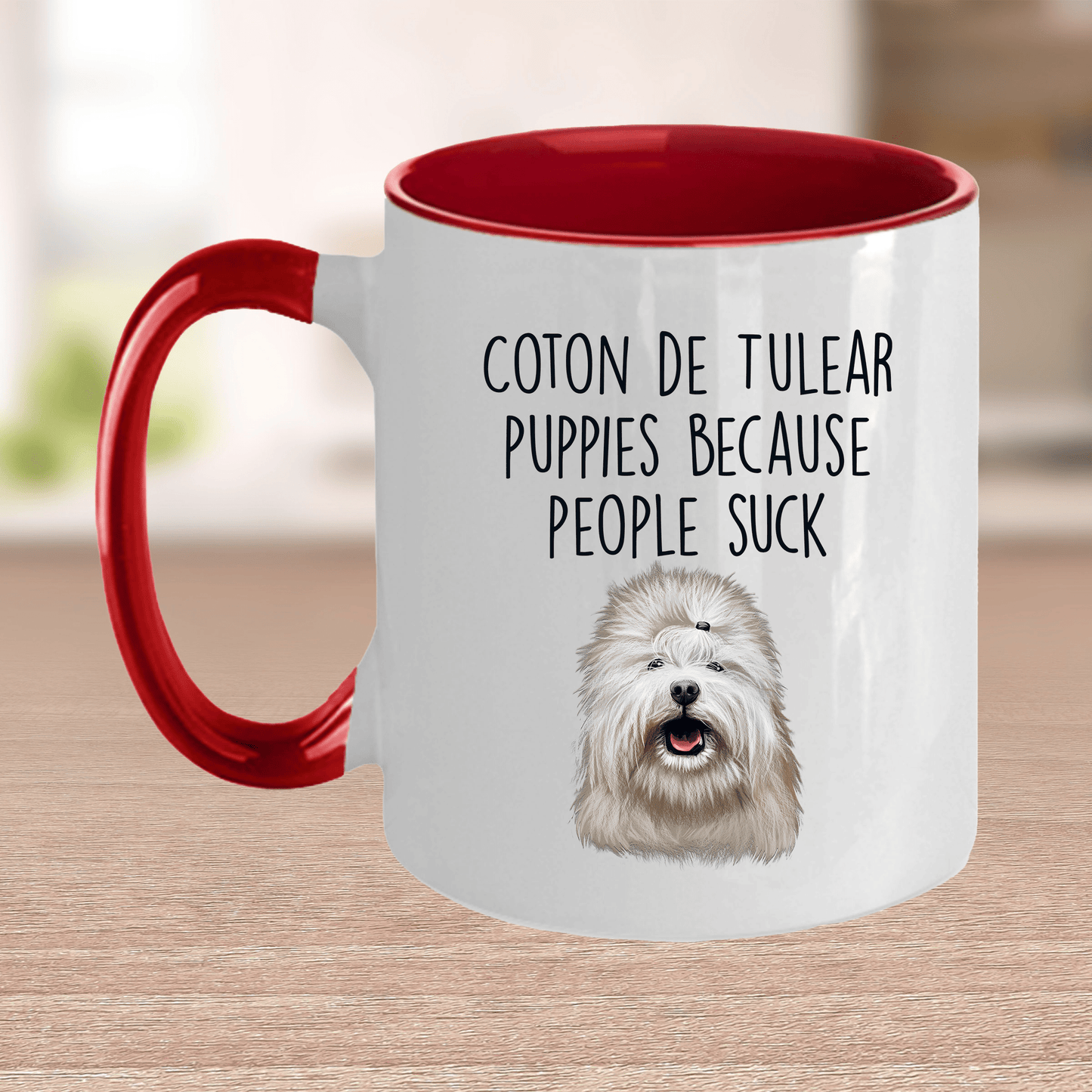 Coton de Tulear Puppies Because People Suck Funny Ceramic Coffee Mug