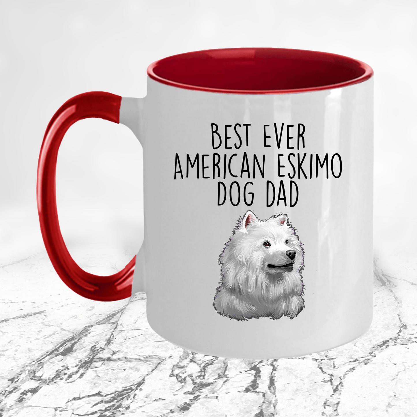 Best Ever American Eskimo Dog Dad Ceramic Coffee Mug