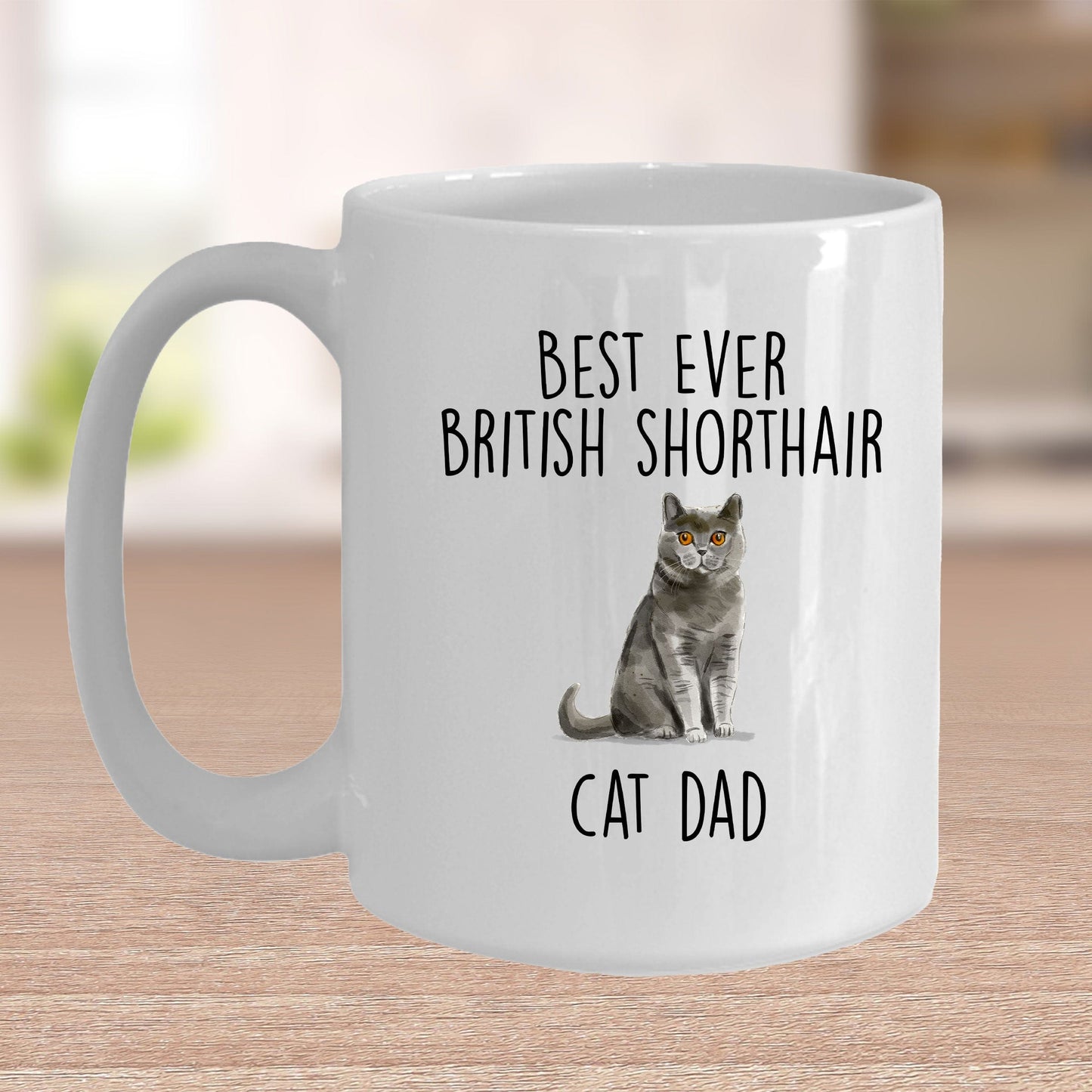 British Shorthair Cat Dad Ceramic Coffee Mug