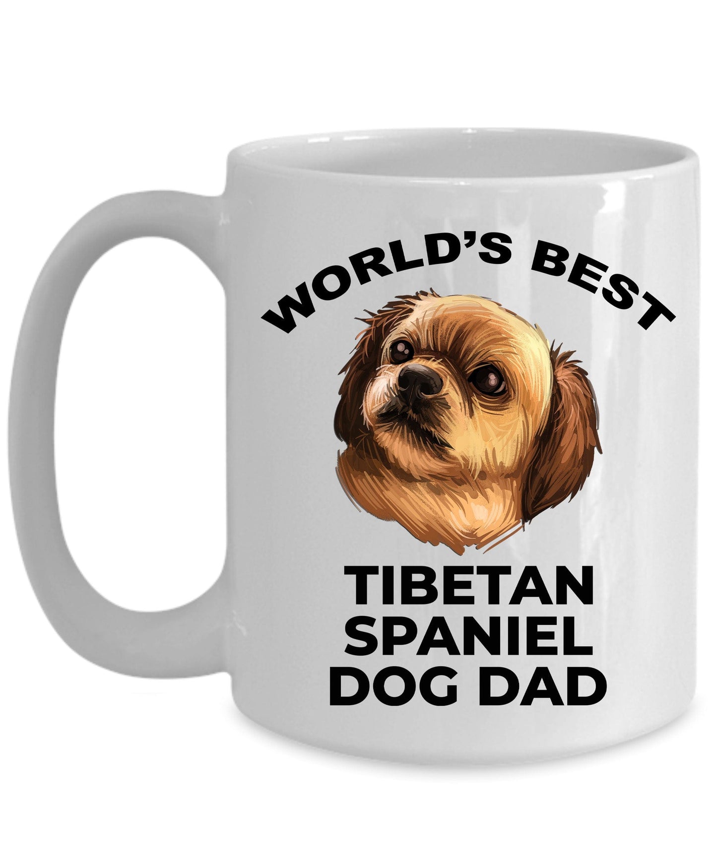 Tibetan Spaniel Best Dog Dad Custom Photo Coffee Mug