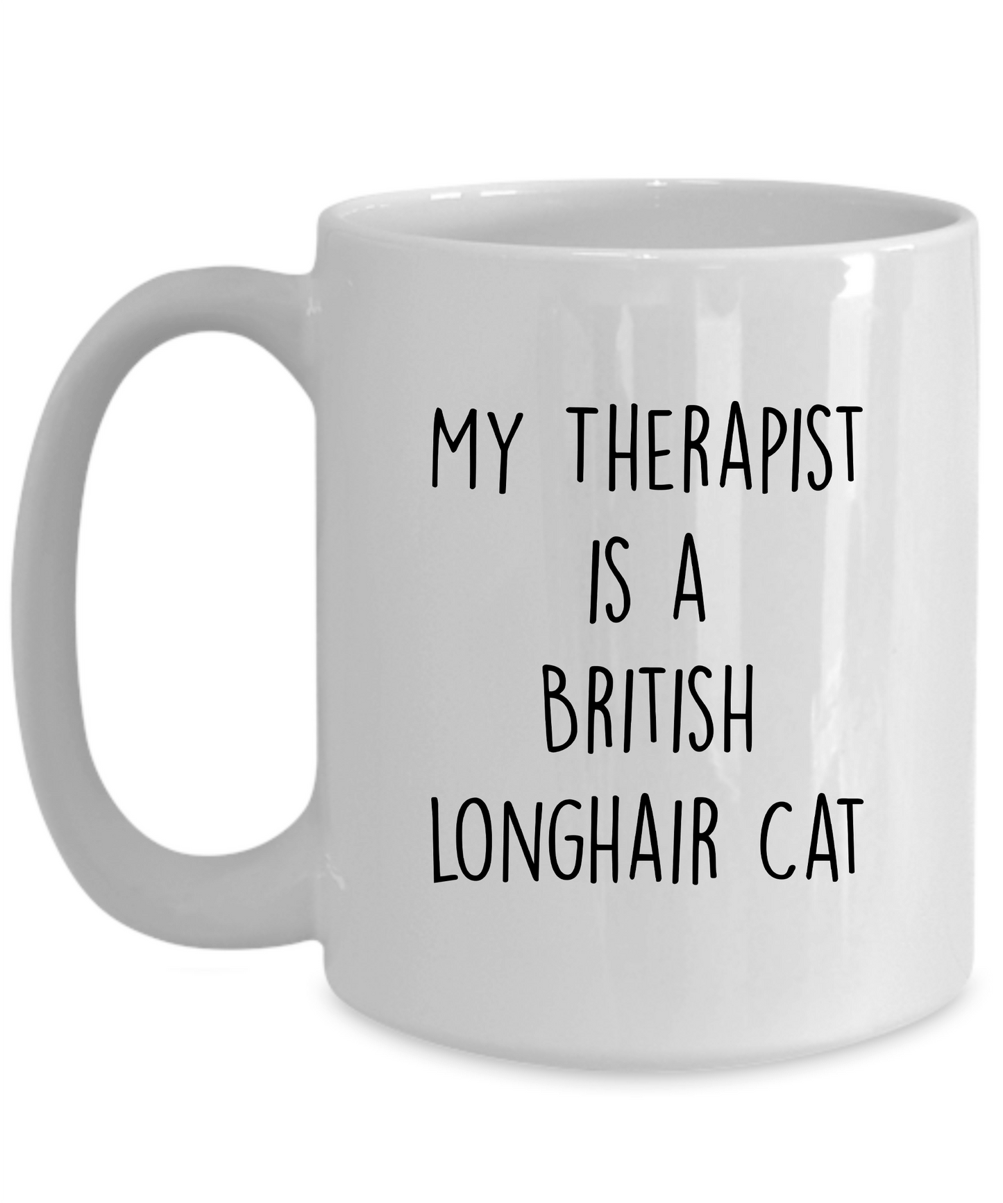 British Longhair Cat Ceramic 15oz white Coffee Mug