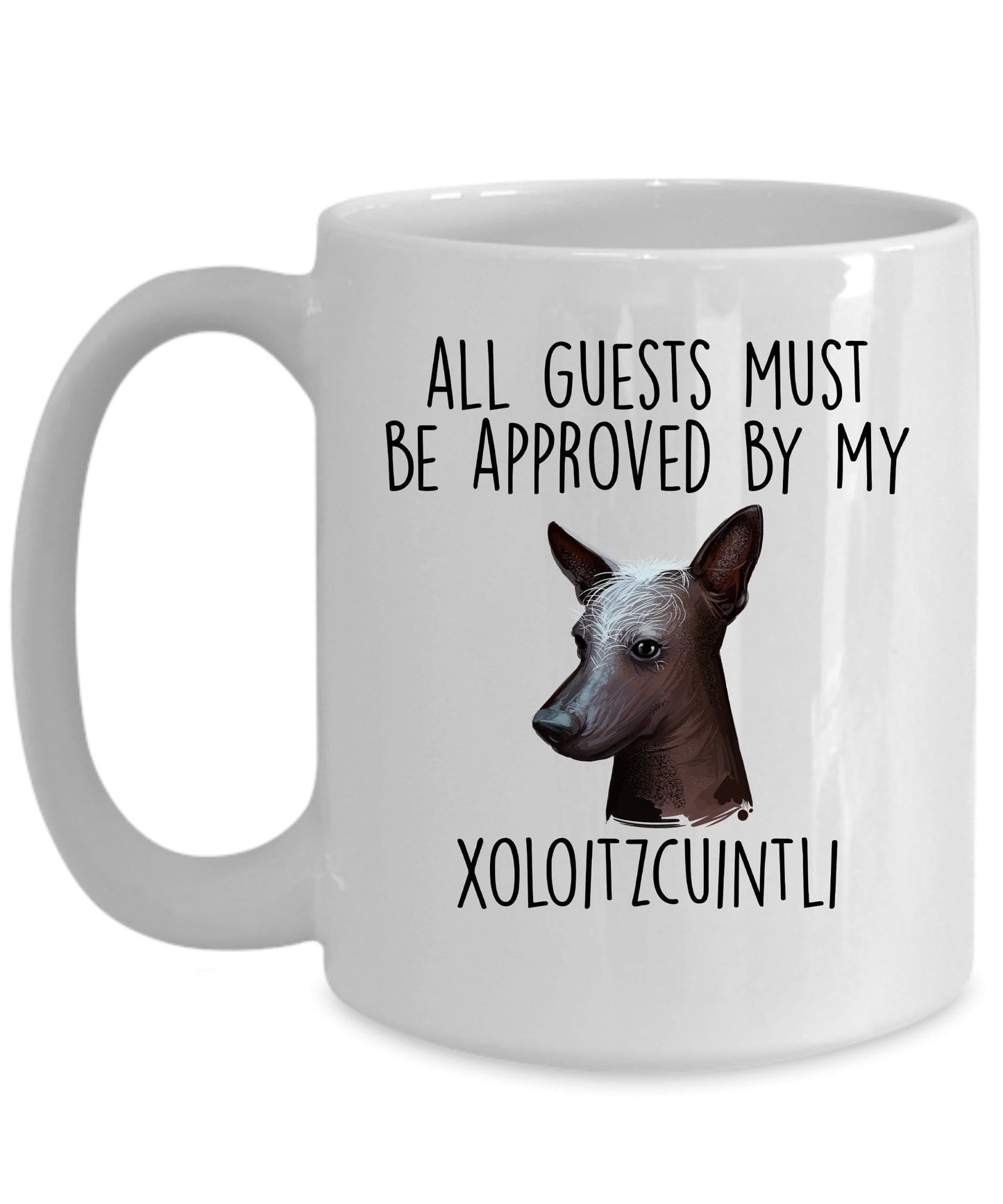 Xoloitzcuintli - Mexican Hairless Dog funny coffee Mug - All Guests must be approved