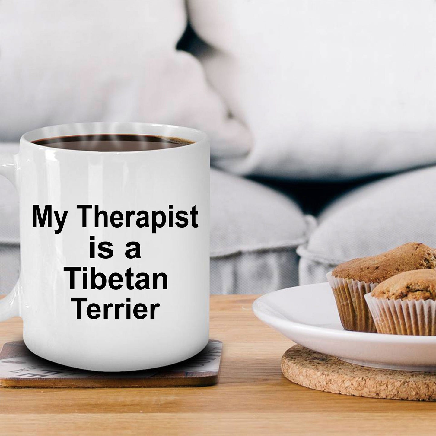 Tibetan Terrier Dog Owner Lover Funny Gift Therapist White Ceramic Coffee Mug