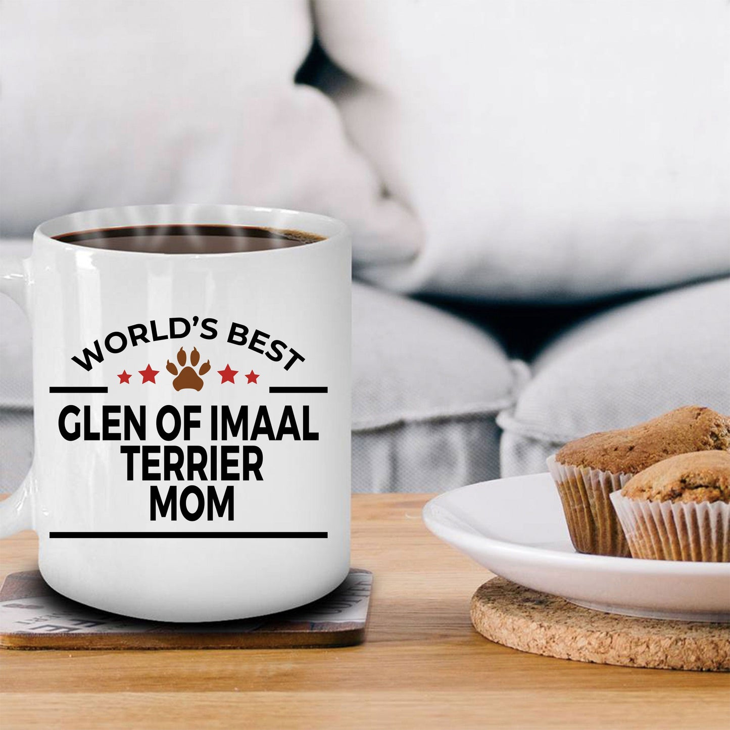 Glen of Imaal Terrier Dog Lover Gift World's Best Mom Birthday Mother's Day White Ceramic Coffee Mug