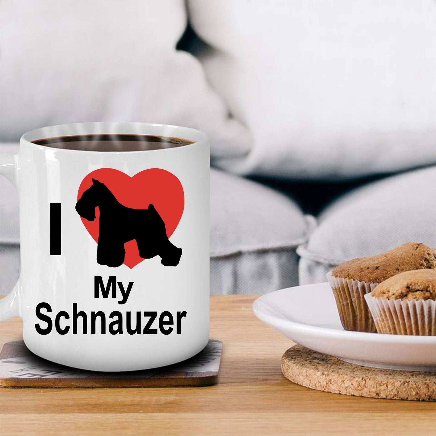 Schnauzer Dog White Coffee Mug