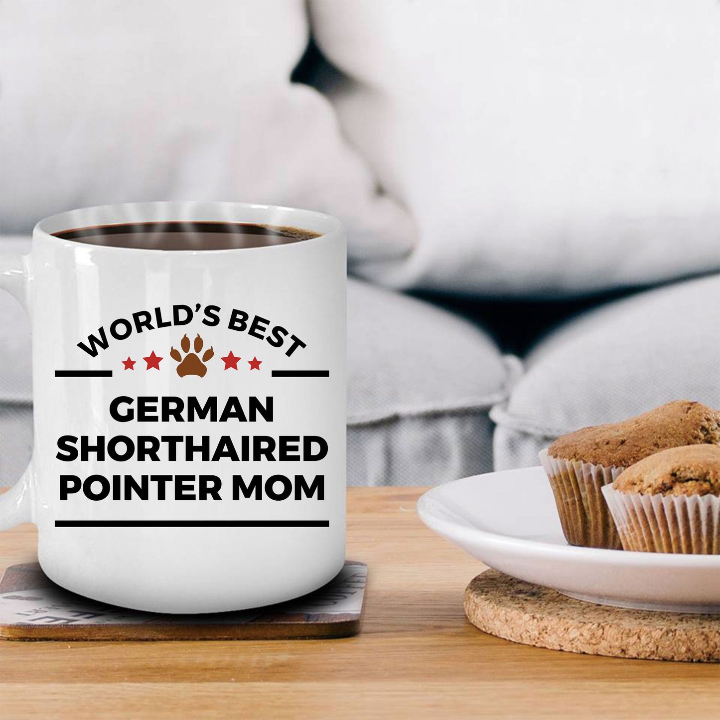 German Shorthaired Pointer Dog Lover Gift World's Best Mom Birthday Mother's Day Ceramic Coffee Mug