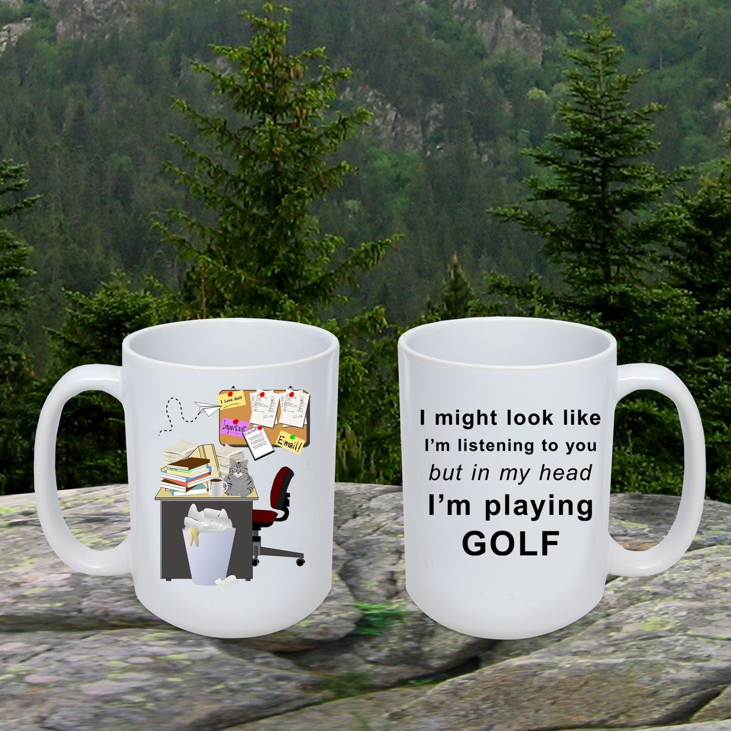 Golfer Stuck in Office Funny Coffee Mug