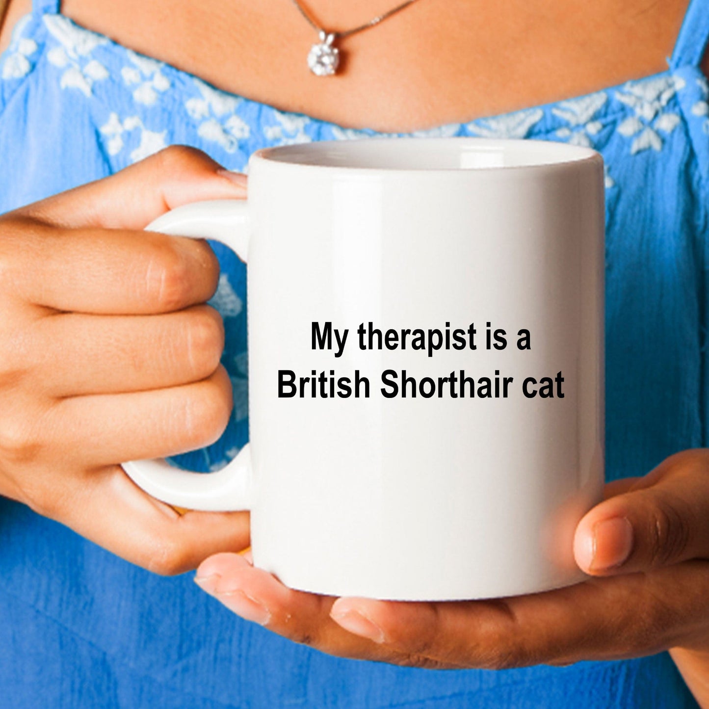 British Shorthair Cat Therapist Ceramic Coffee Mug