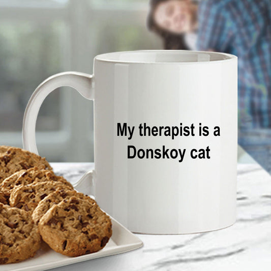 Donskoy Cat Therapist Funny Ceramic Coffee Mug