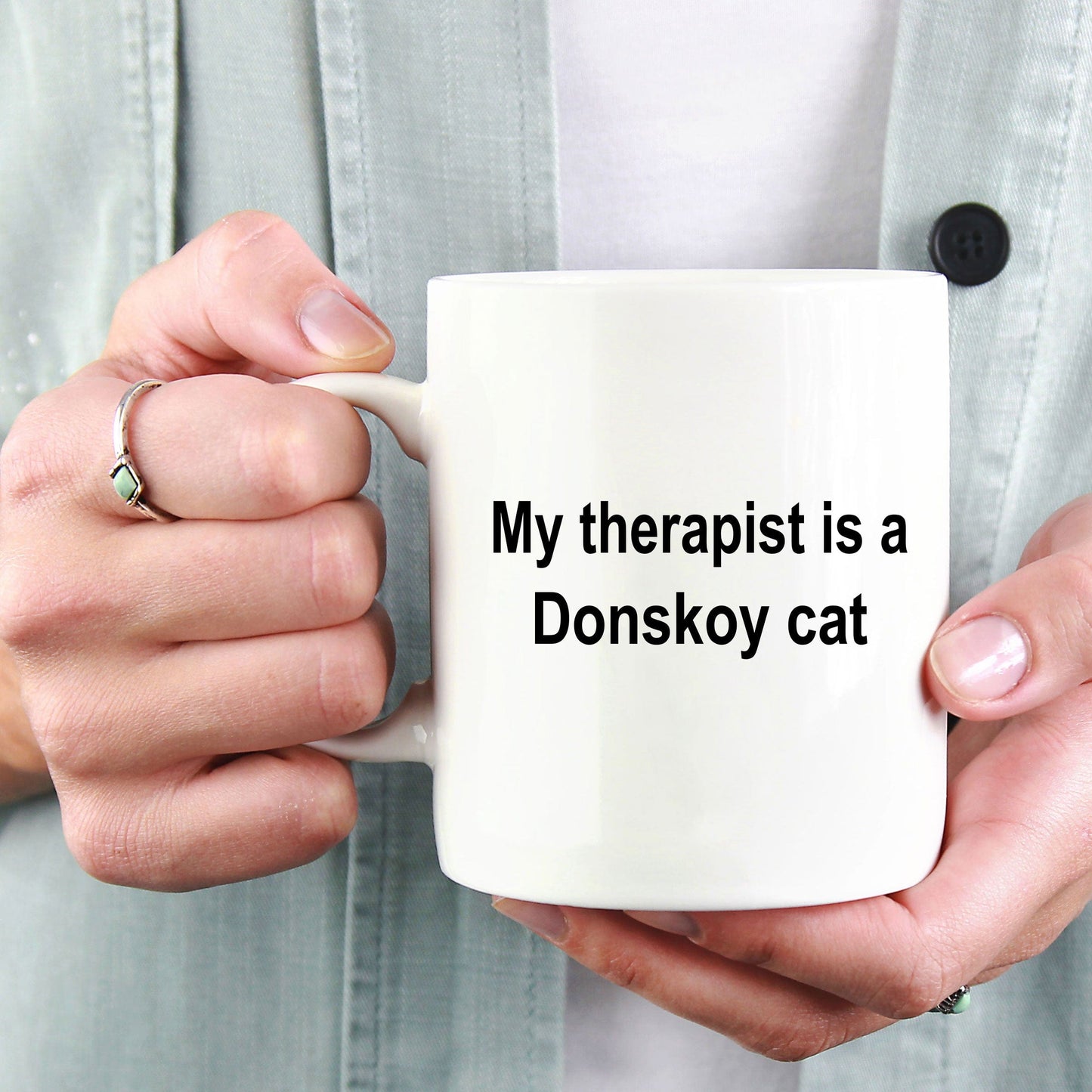 Donskoy Cat Therapist Funny Ceramic Coffee Mug