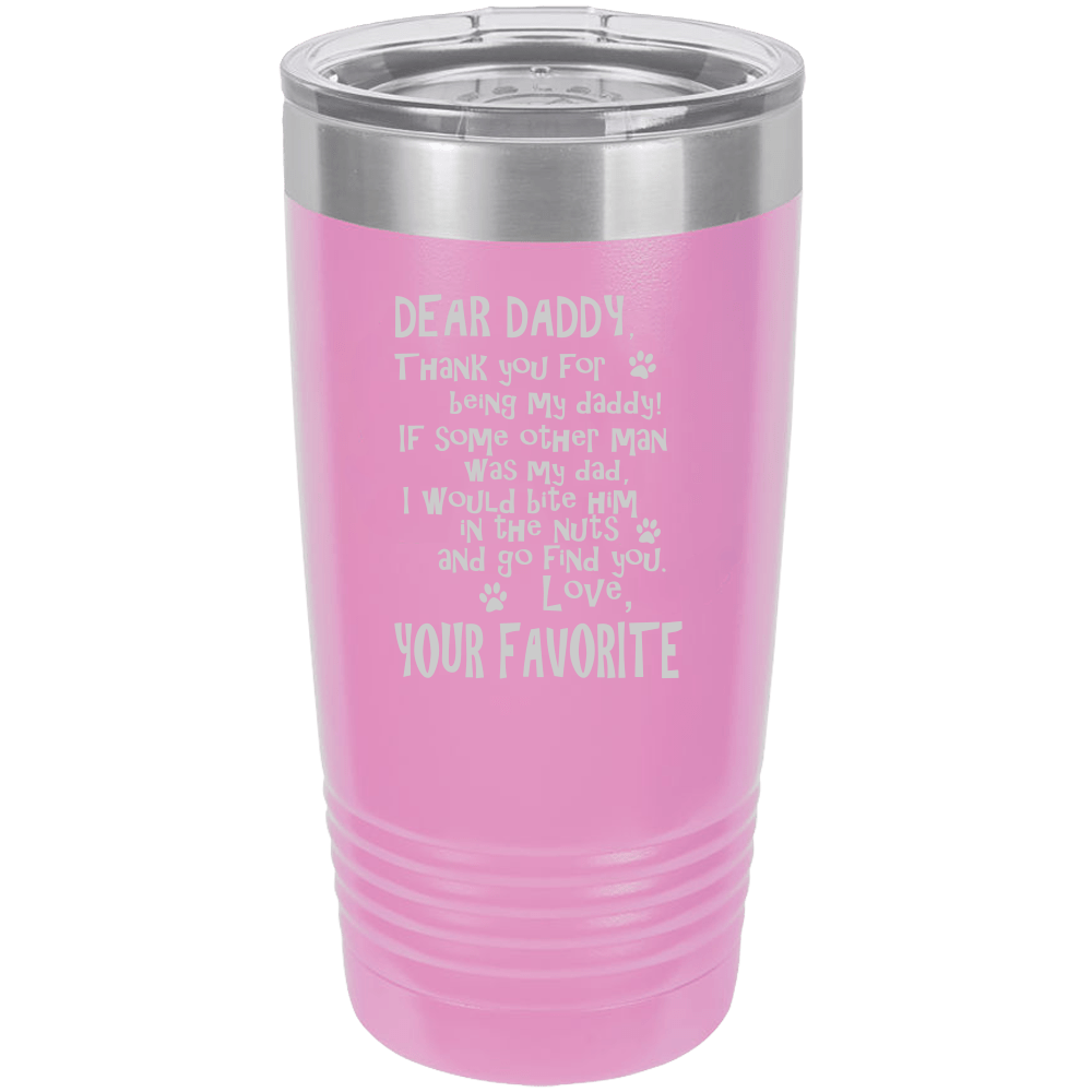 Funny Dog Dad Polar Camel - 20 oz Ringneck Tumbler {Laser Etched No Colored Art}