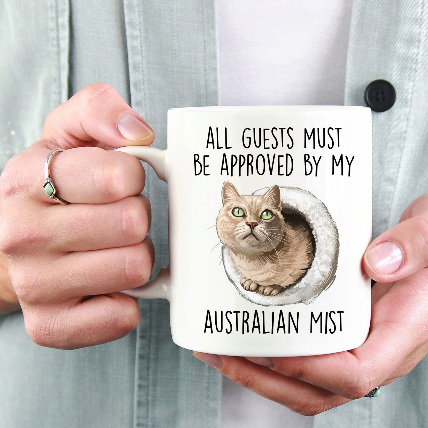Australian Mist Cat Funny Coffee Mug - All Guests Must Be Approved