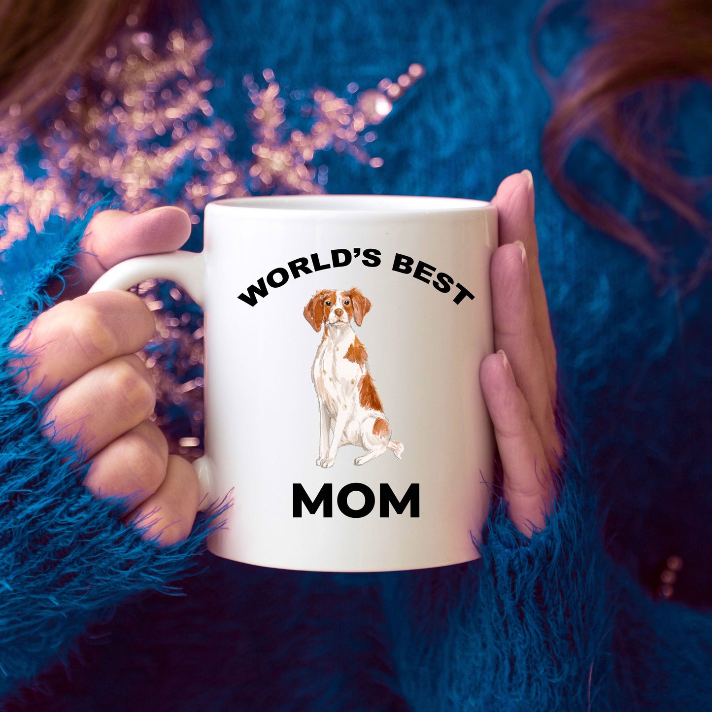 Brittany Spaniel Best Dog Mom Ceramic Coffee Mug