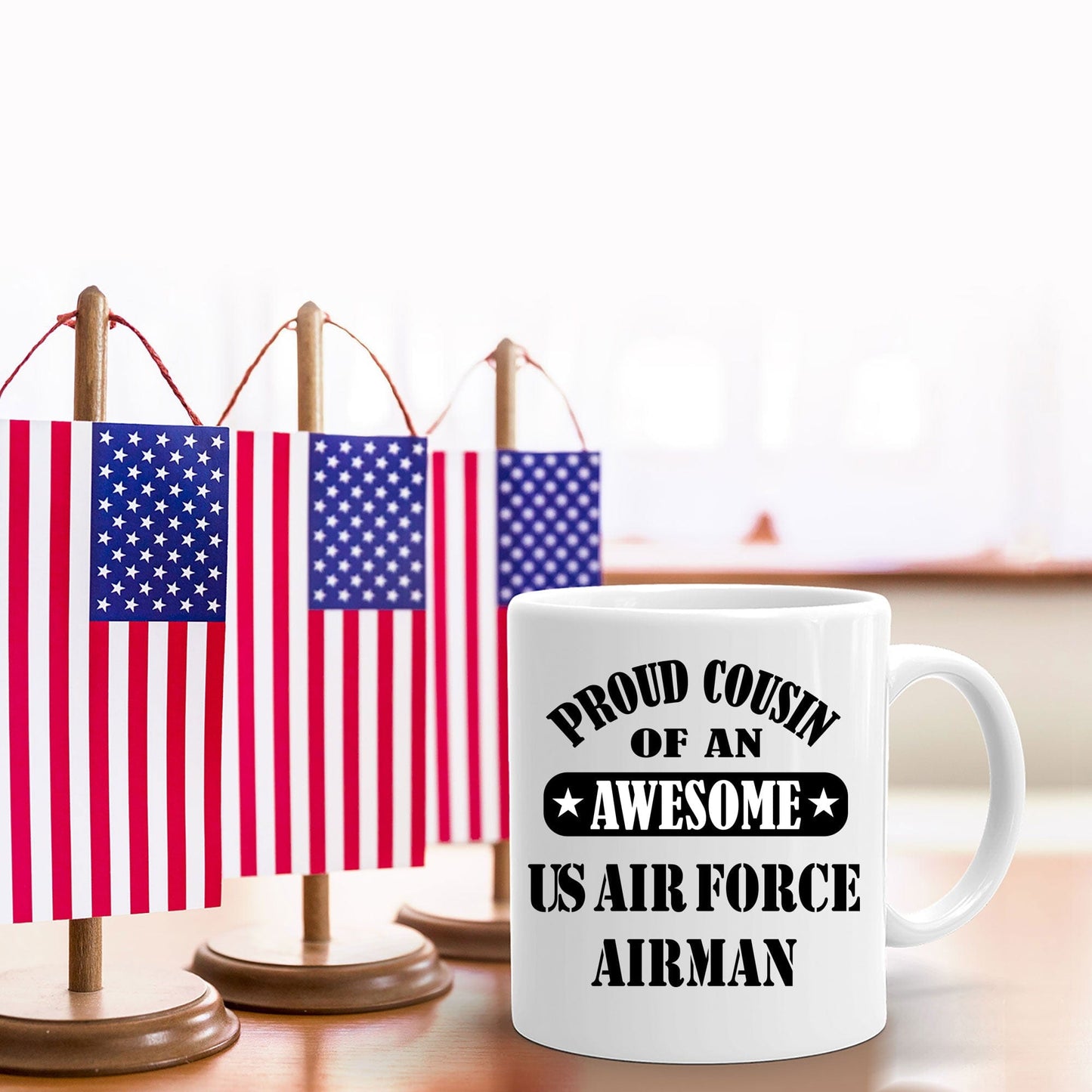 US Air Force Airman Proud Cousin Coffee mug