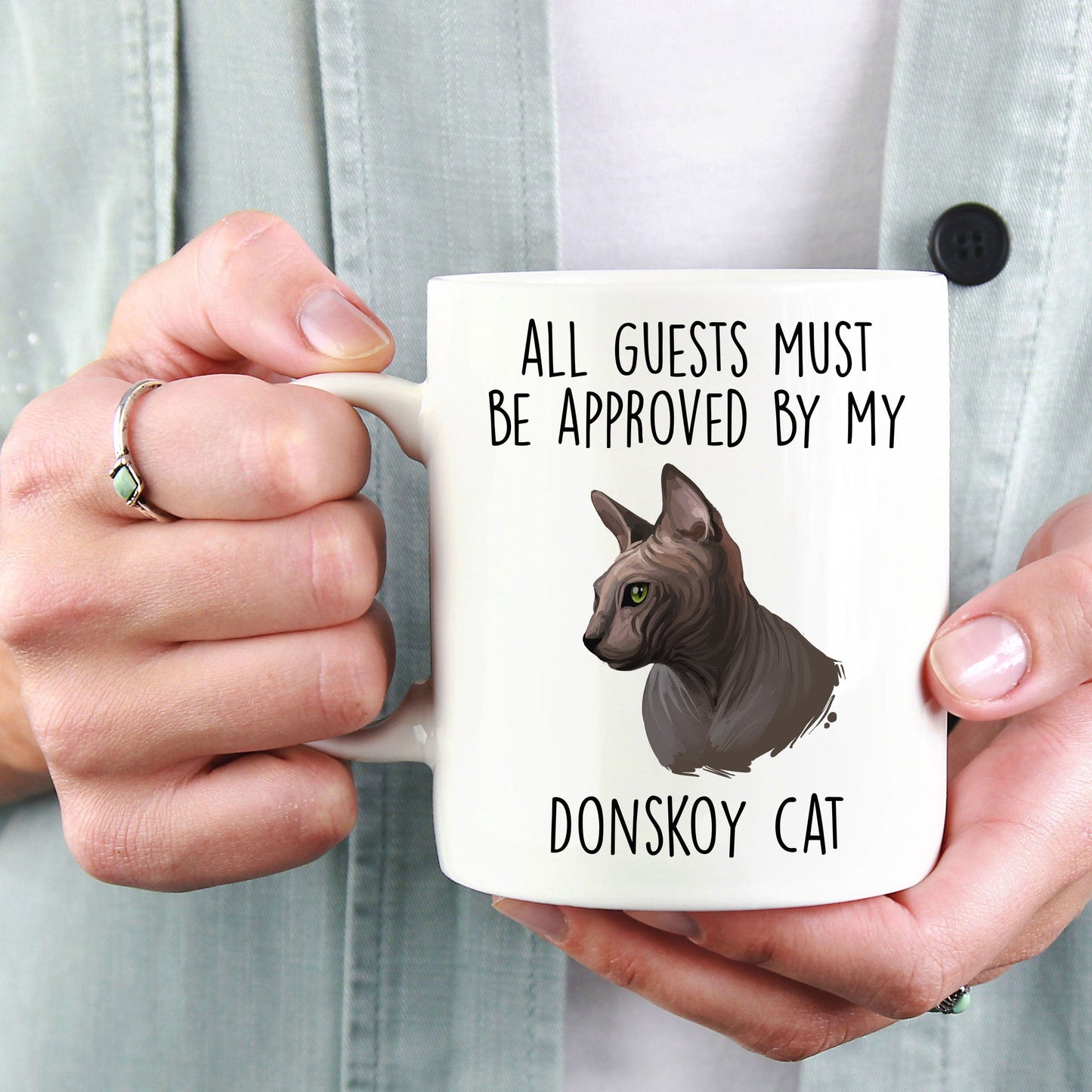 Donskoy Cat Funny Coffee Mug - All Guests Must Be Approved