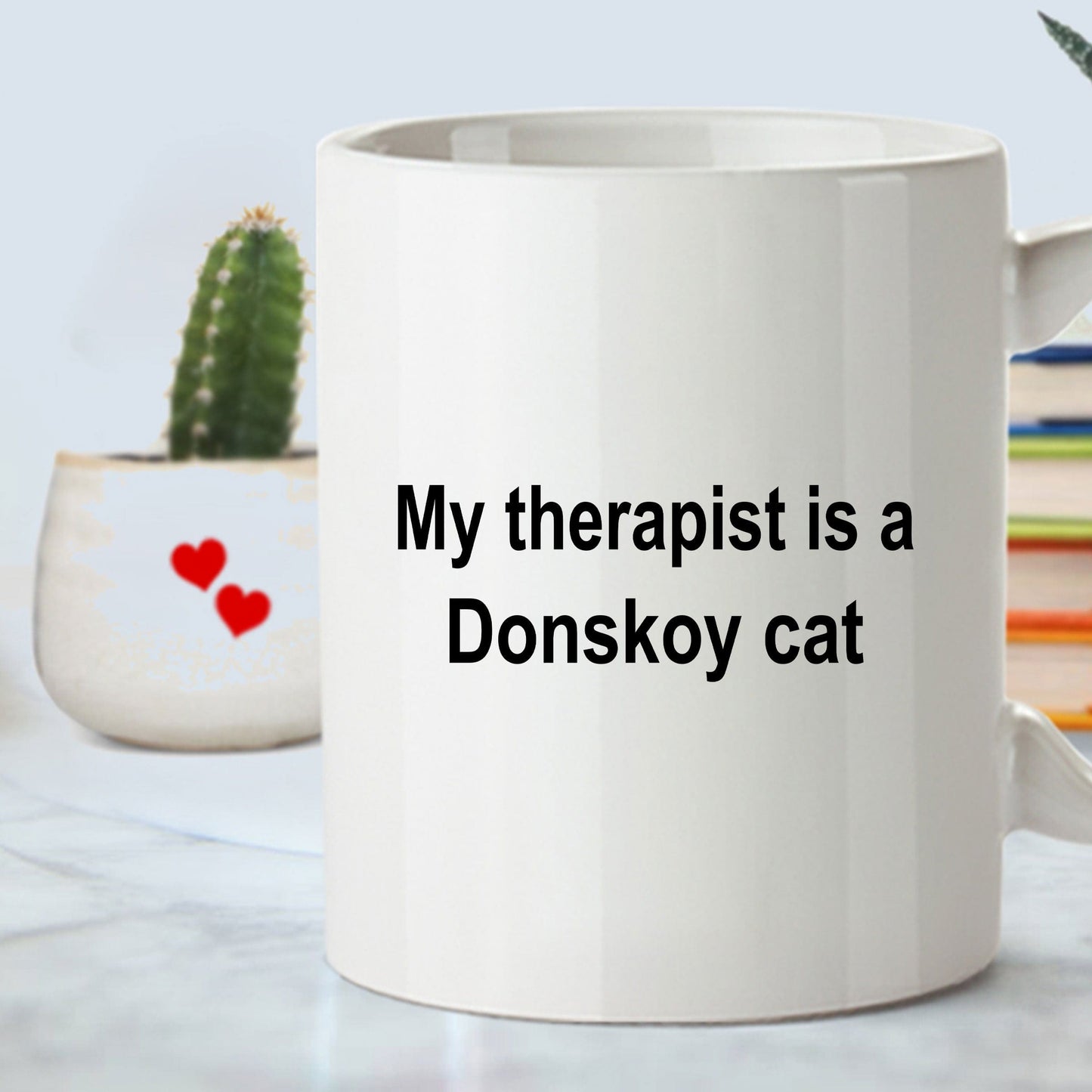 Donskoy Cat Therapist Funny Ceramic Coffee Mug