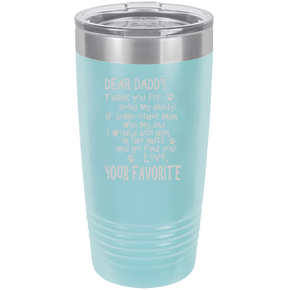 Funny Dog Dad Polar Camel - 20 oz Ringneck Tumbler {Laser Etched No Colored Art}