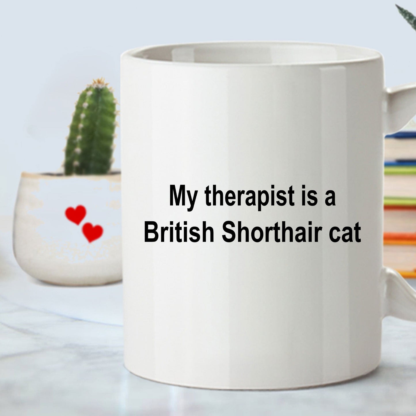 British Shorthair Cat Therapist Ceramic Coffee Mug