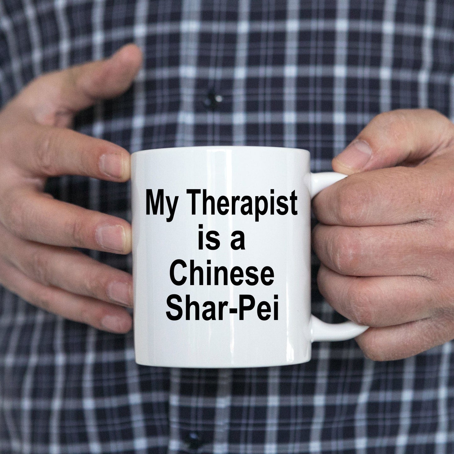 Chinese Shar-Pei Dog Owner Lover Funny Gift Therapist White Ceramic Coffee Mug