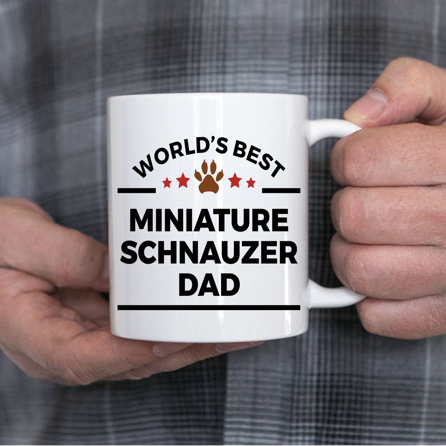 Miniature Schnauzer Ceramic Coffee Mug World's Best Dad Dog Lover Gift