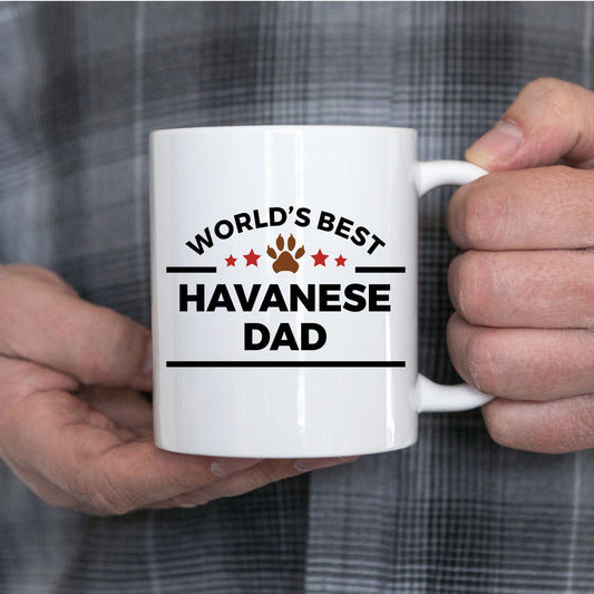 Havanese Dog Lover Gift World's Best Dad Birthday Father's Day Ceramic Coffee Mug