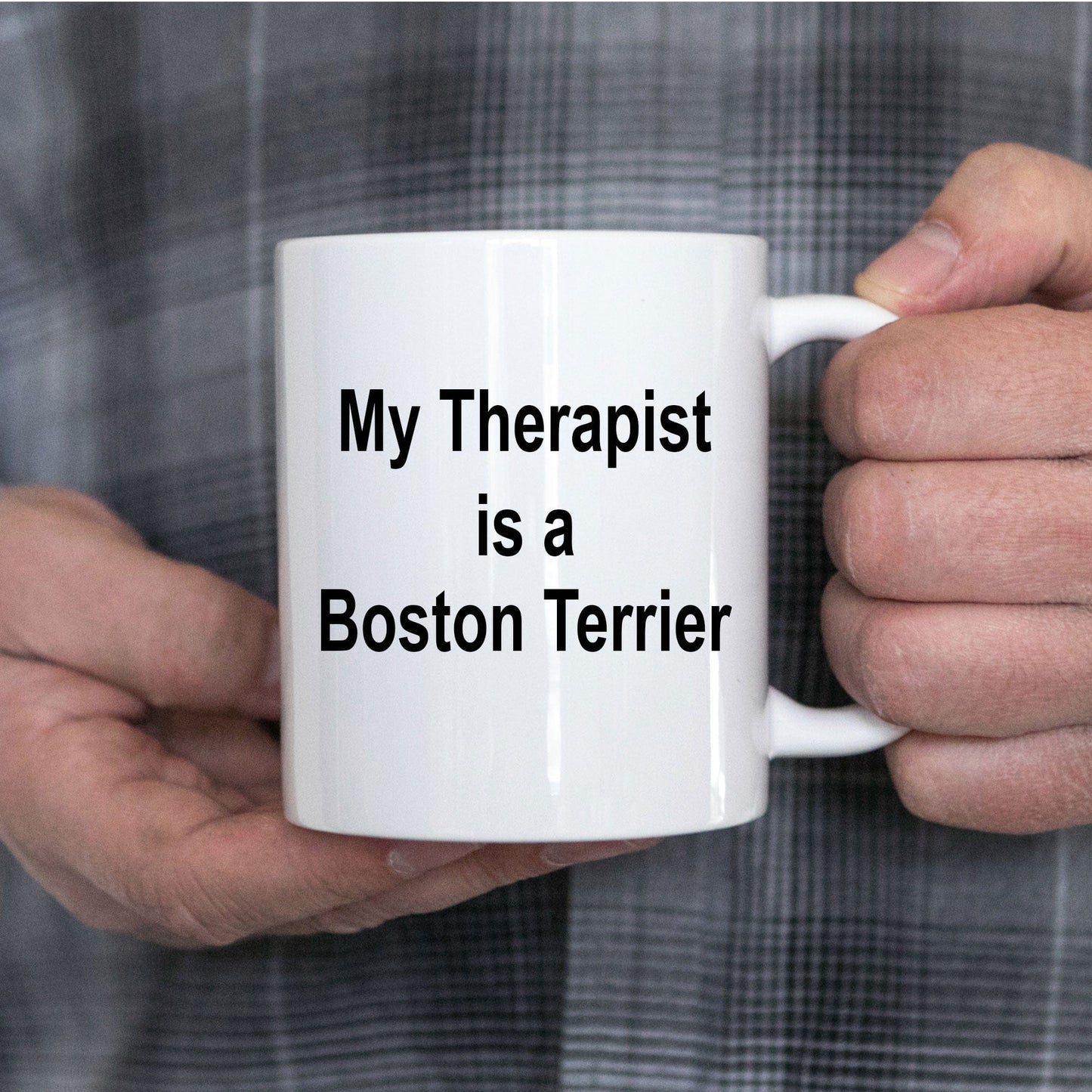 Funny Boston Terrier Dog Lover Therapist Gift Ceramic White Coffee Mug