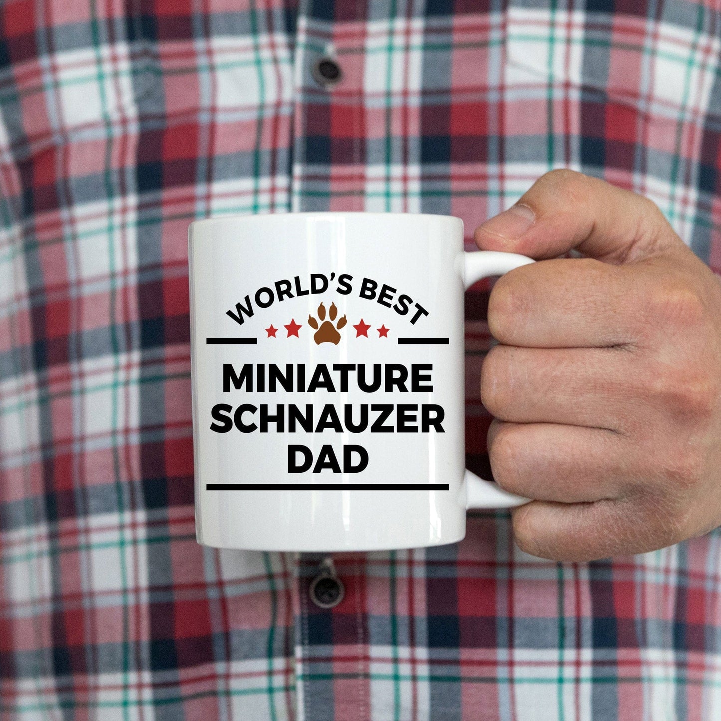 Miniature Schnauzer Ceramic Coffee Mug World's Best Dad Dog Lover Gift