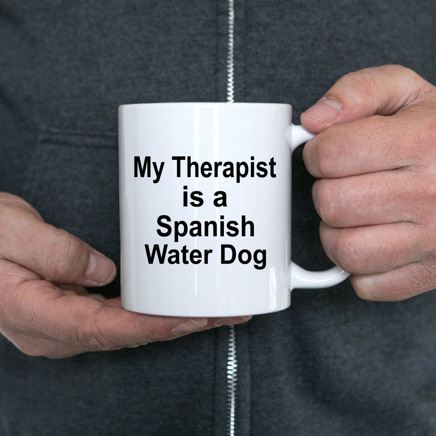 Spanish Water Dog Owner Lover Funny Gift Therapist White Ceramic Coffee Mug