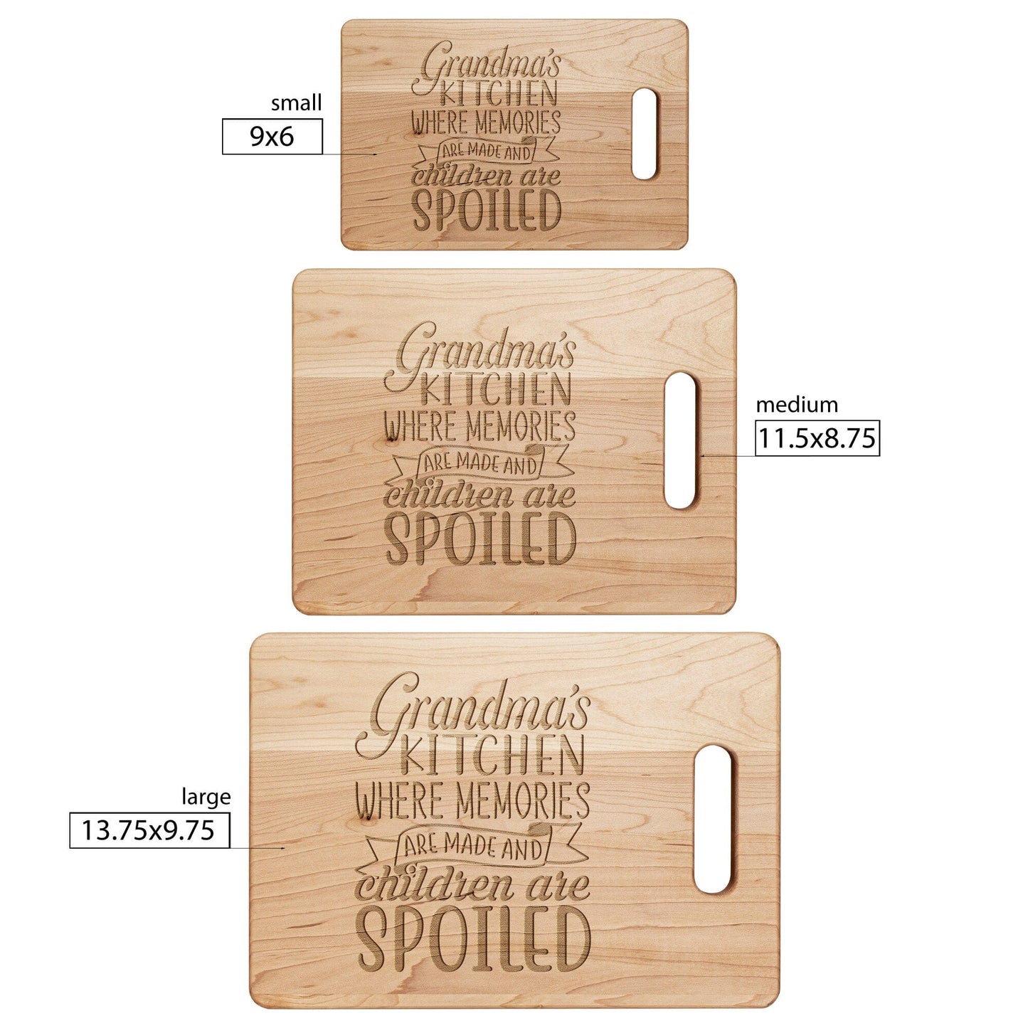 Grandma's Kitchen Memories Made Children are Spoiled Cutting Board