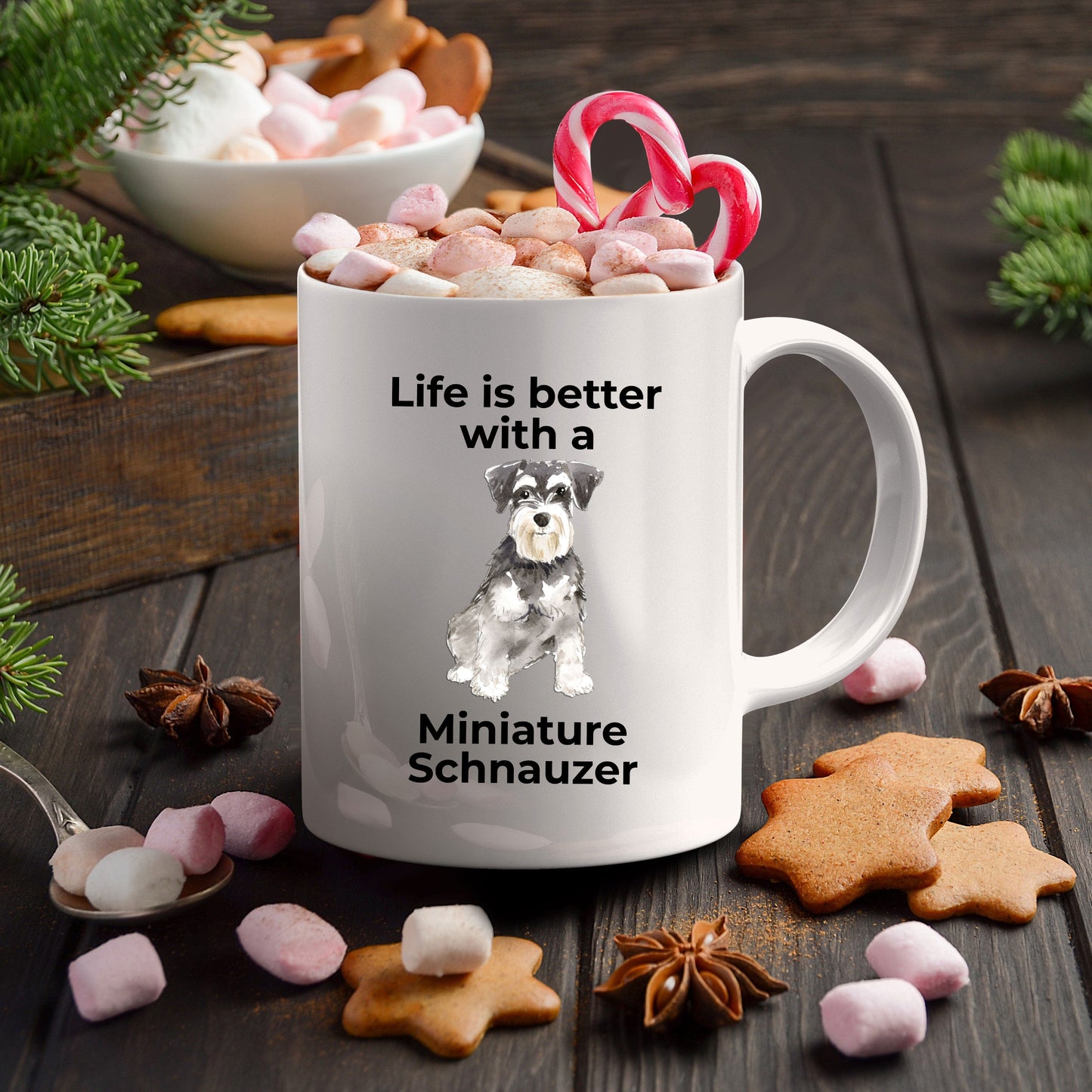 Miniature Schnauzer Dog Life is Better Ceramic Coffee Mug