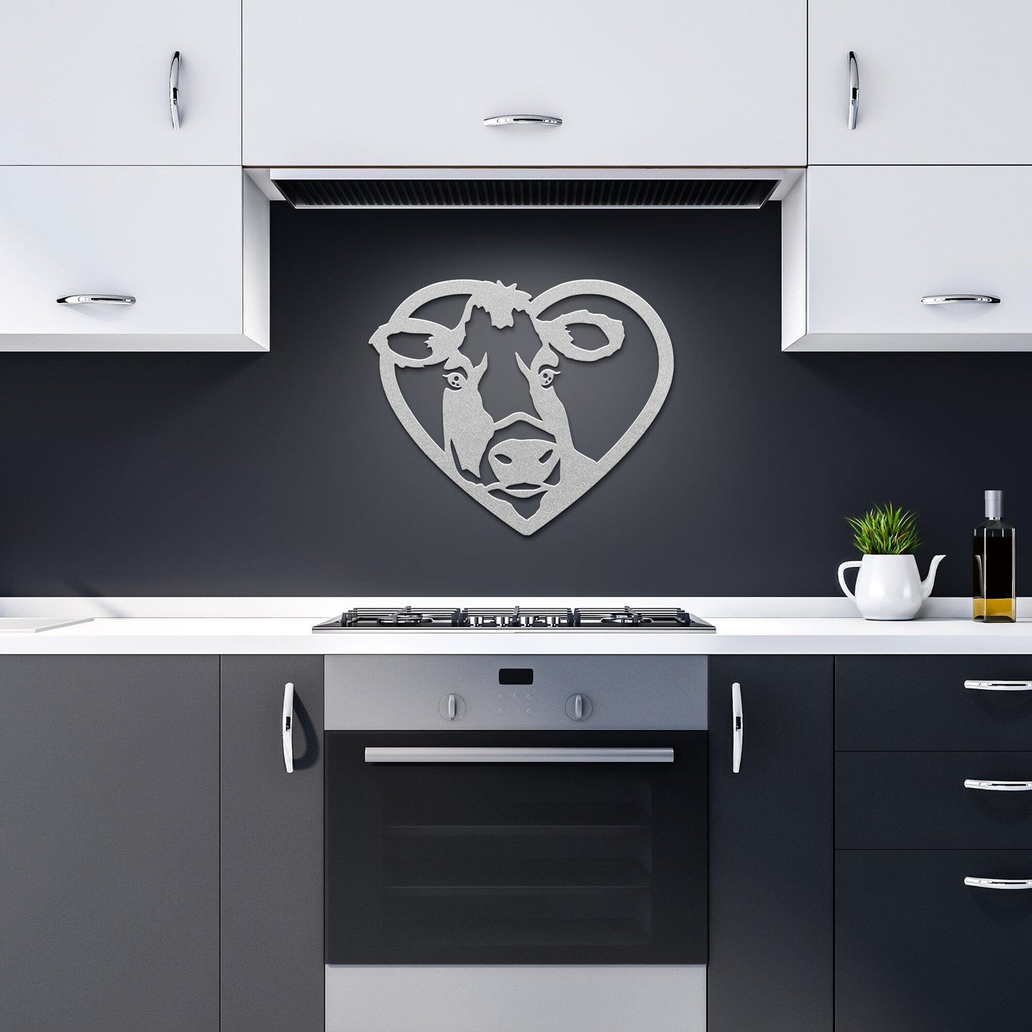 I Love Cows Metal Art Wall Sign