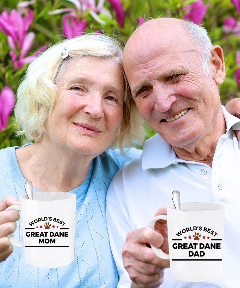 Great Dane Dog Dad and Mom Couple Set of 2 Cups